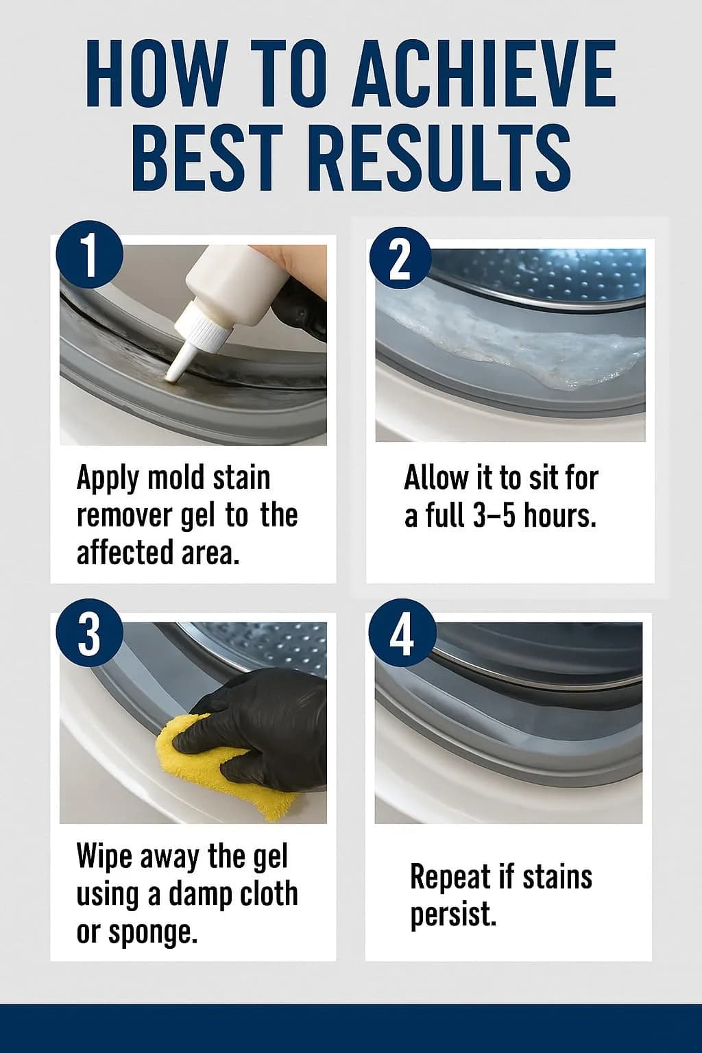 ACTIVE Mold Stain Remover Gel Cleaner for Washing Machine Seal, Grout, Shower, Caulk - 205ml (7 Fl Oz) - view 9