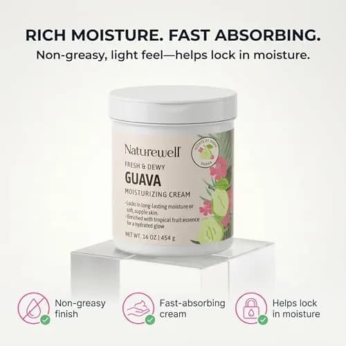 NATURE WELL Guava Body Cream 473ml (16 Oz) | Hydrates Dry Skin with Tropical Fruit Essence thumbnail 4