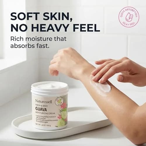 NATURE WELL Guava Body Cream 473ml (16 Oz) | Hydrates Dry Skin with Tropical Fruit Essence thumbnail 5