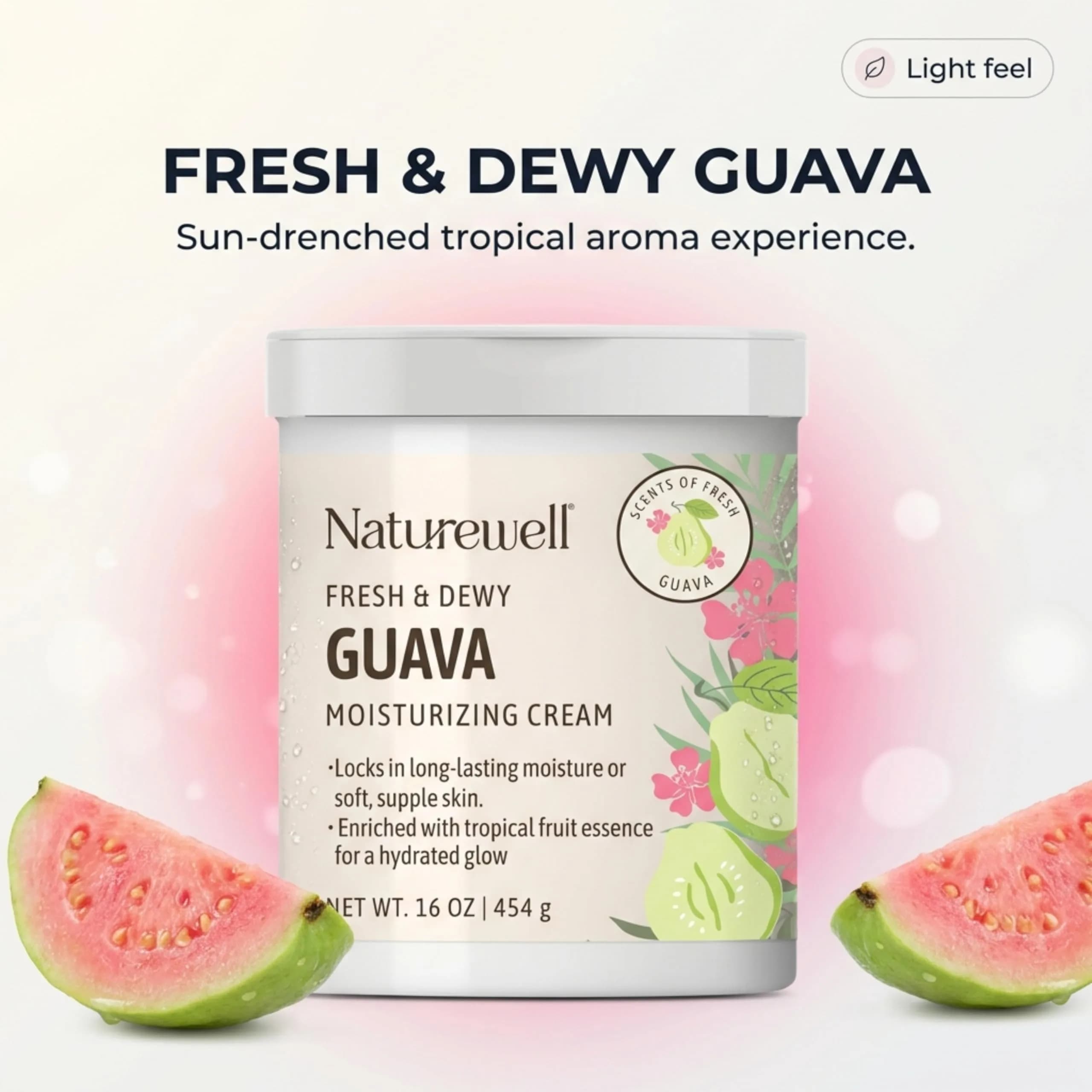 NATURE WELL Guava Scented Body Cream 16 Ounce | Hydrating Moisturizer for Dry Skin - view 2