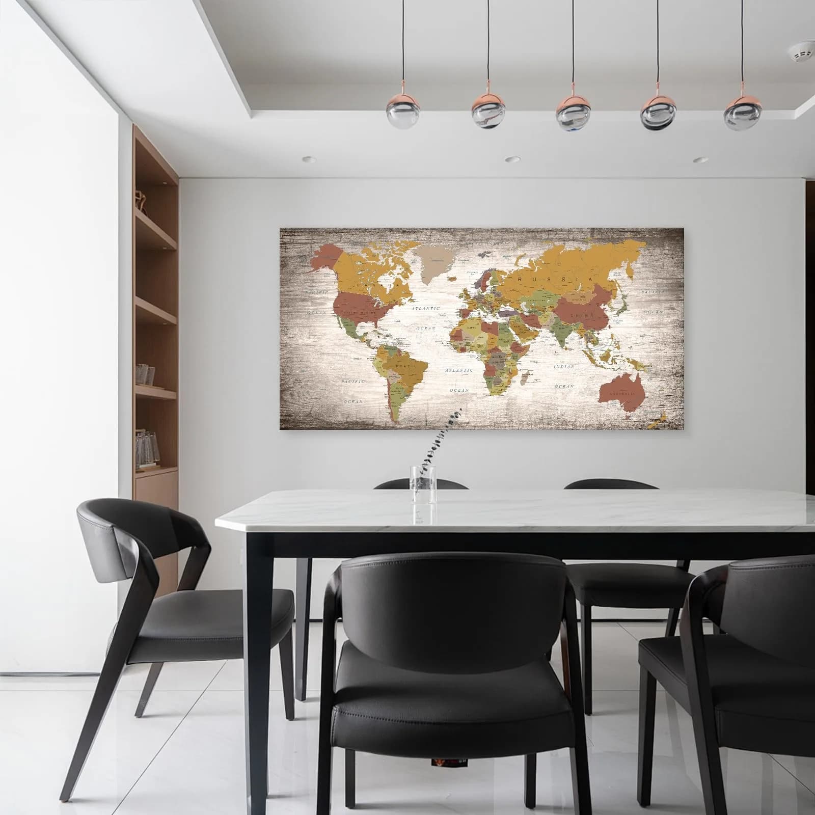 Baisuwallart World Map Canvas Art Print 60x120cm (24x48 inches) | Detailed World Map for Home & Office Decor - view 5