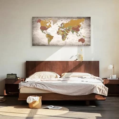 Baisuwallart World Map Canvas Art Print 60x120cm (24x48 inches) | Detailed World Map for Home & Office Decor thumbnail 6