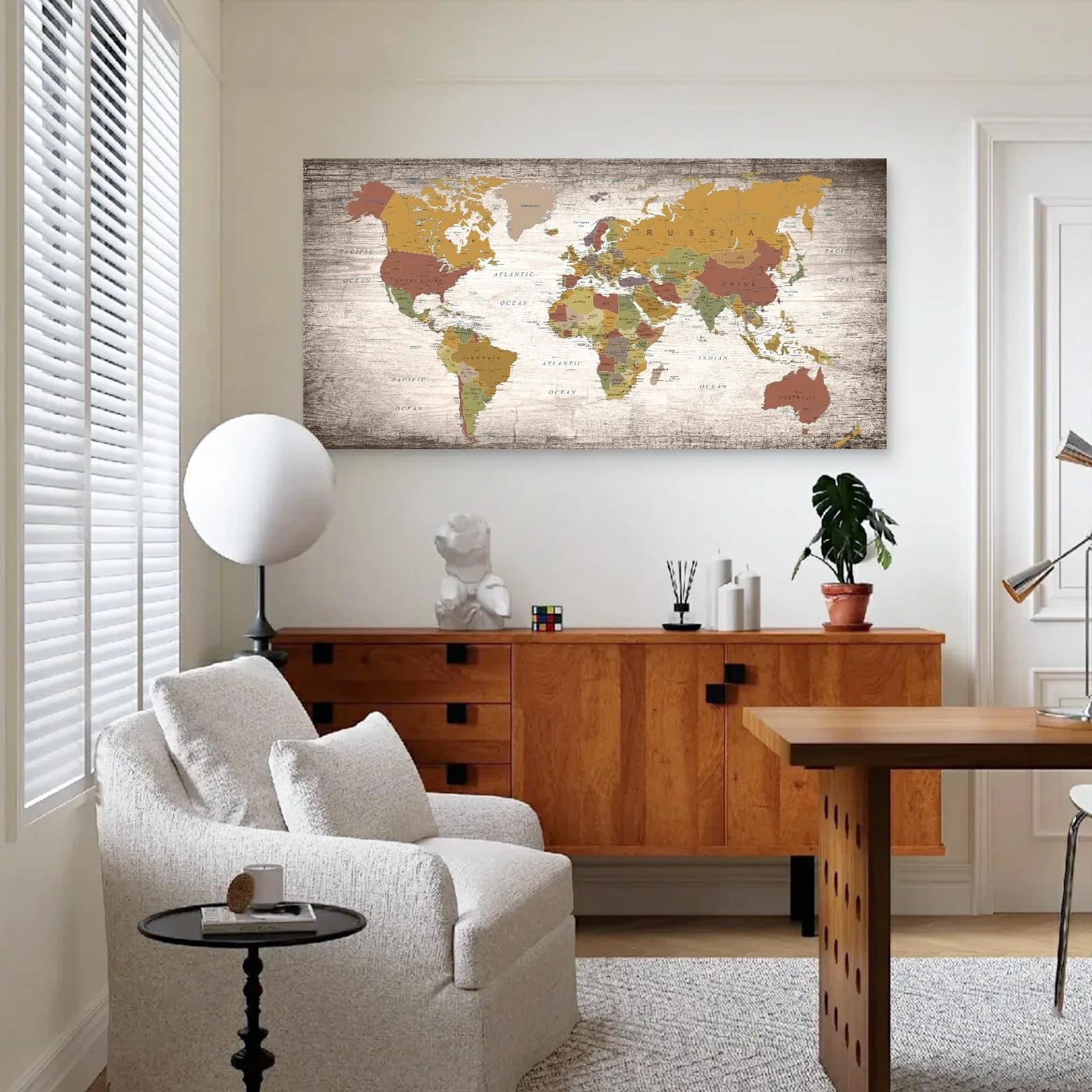 Baisuwallart World Map Canvas Art Print 60x120cm (24x48 inches) | Detailed World Map for Home & Office Decor - view 7