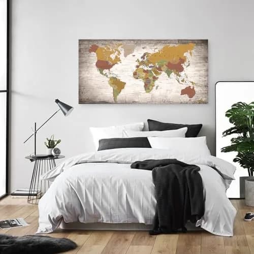 Baisuwallart World Map Canvas Art Print 60x120cm (24x48 inches) | Detailed World Map for Home & Office Decor thumbnail 9