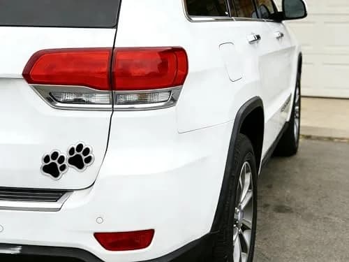 LZLRUN 4PCS Silver Black 3D Chrome Dog Paw Footprint Car Decoration Sticker 6cm (2.4in) x 6.5cm (2.6in) thumbnail 5
