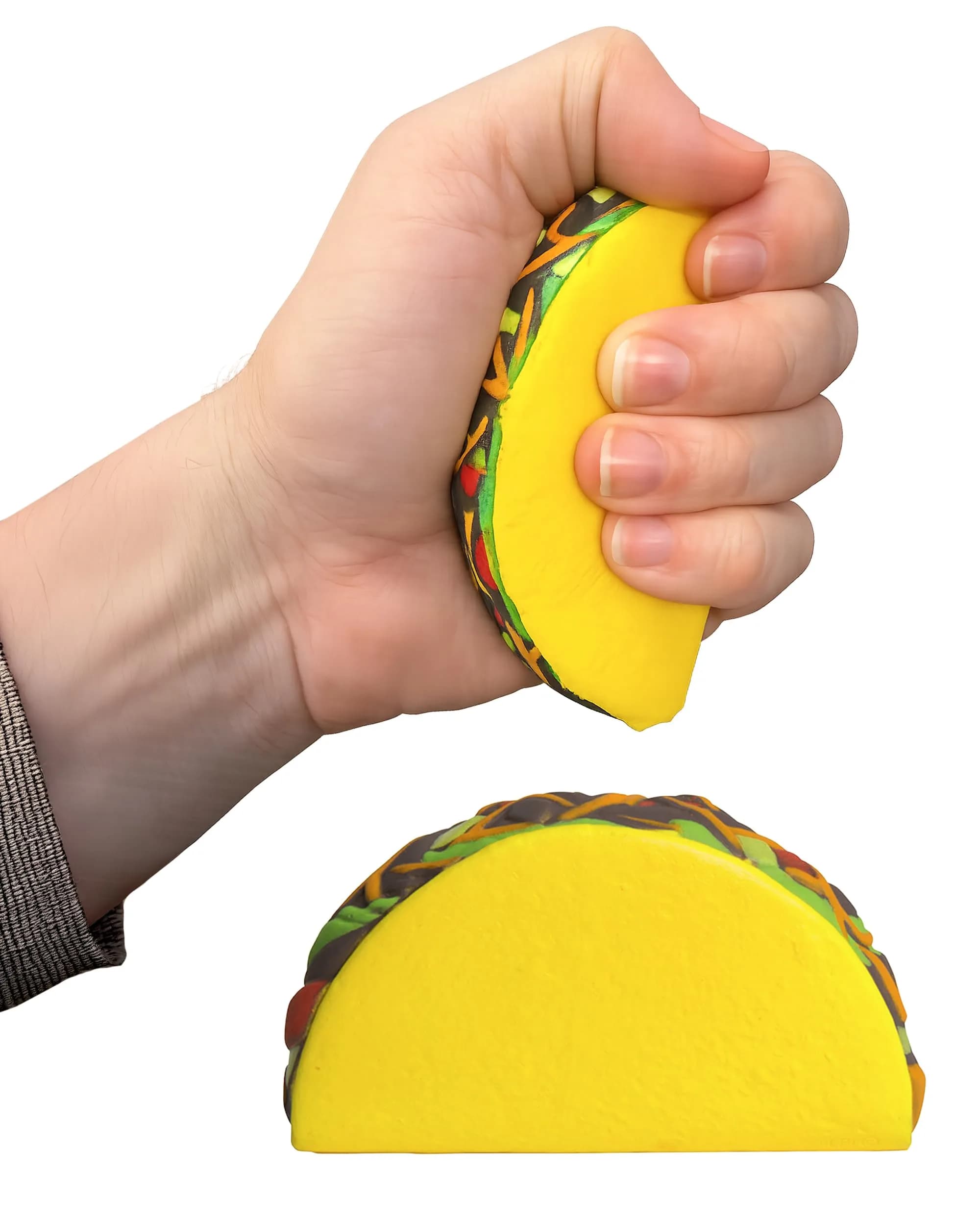 ALPI Taco Foam Stress Ball | Squeeze Toy for Kids & Adults, 4" x 2.25" — Taco