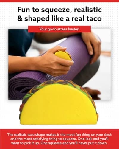 ALPI Taco Foam Stress Ball | Squeeze Toy for Kids & Adults, 4" x 2.25" thumbnail 6
