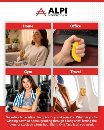 ALPI Taco Foam Stress Ball | Squeeze Toy for Kids & Adults, 4" x 2.25" thumbnail 9