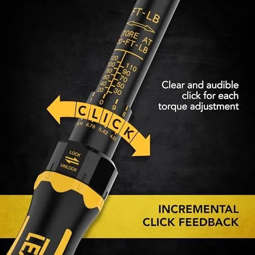 LEXIVON Torque Wrench, 3/8-Inch Drive, Dual Scale 20-120 FT-LB (27.1-162.7 N·m), Premium Rubber-Grip Handle, Deluxe Hybrid Case thumbnail 7