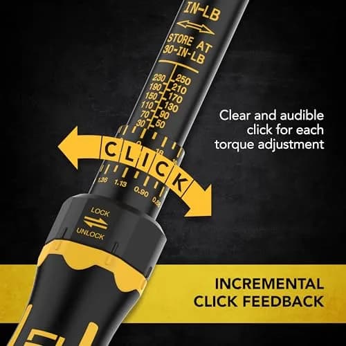 LEXIVON Torque Wrench 1/4-Inch Drive 30-250 IN-LB | Certified Precision & Comfort thumbnail 7
