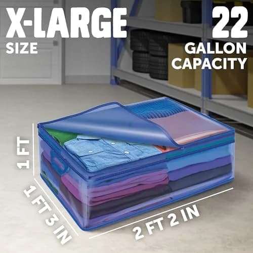 Ziploc Flexible Totes 22 Gallon | Extra Large Reusable Storage Bags with Zipper & Handles thumbnail 2