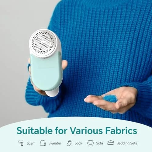 BEAUTURAL Fabric Shaver and Lint Remover, Rechargeable Sweater Defuzzer, Green | Efficiently Removes Fuzz Balls thumbnail 6
