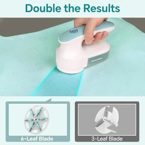 BEAUTURAL Fabric Shaver and Lint Remover, Rechargeable Sweater Defuzzer, Green | Efficiently Removes Fuzz Balls thumbnail 2