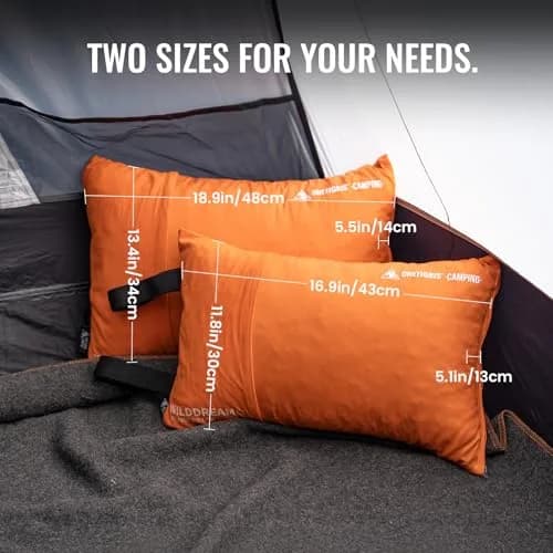 ONETIGRIS Wilddream Camping Pillow Large Orange | Shredded Memory Foam for Backpacking, Travel, Car Trips thumbnail 8