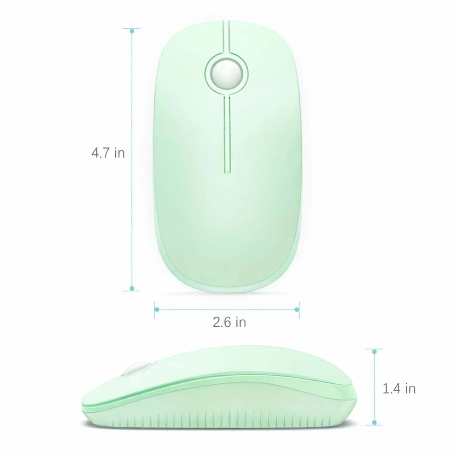 VssoPlor Wireless Mouse, 2.4G Slim Portable Computer Laptop Mouse with Nano Receiver, Light Green | Quiet Silent Optical Mice for Notebook, PC, Laptop, Computer - view 6