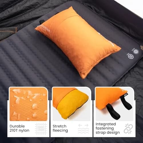 ONETIGRIS Wilddream Camping Pillow Shredded Memory Foam 550g (1.2 lb) Orange | All-Season Comfort for Backpacking & Travel thumbnail 6