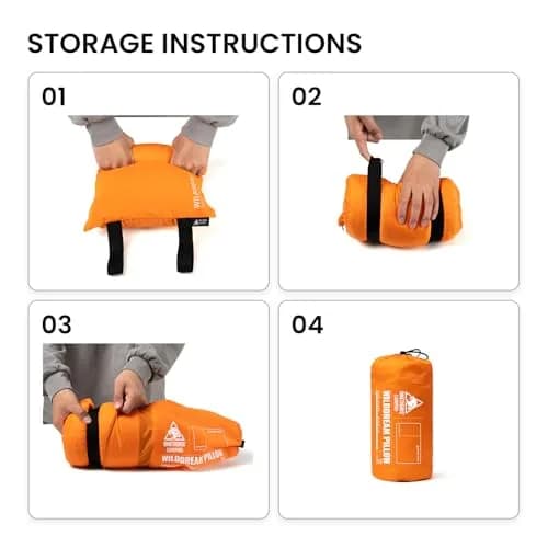 ONETIGRIS Wilddream Camping Pillow Shredded Memory Foam 550g (1.2 lb) Orange | All-Season Comfort for Backpacking & Travel thumbnail 8