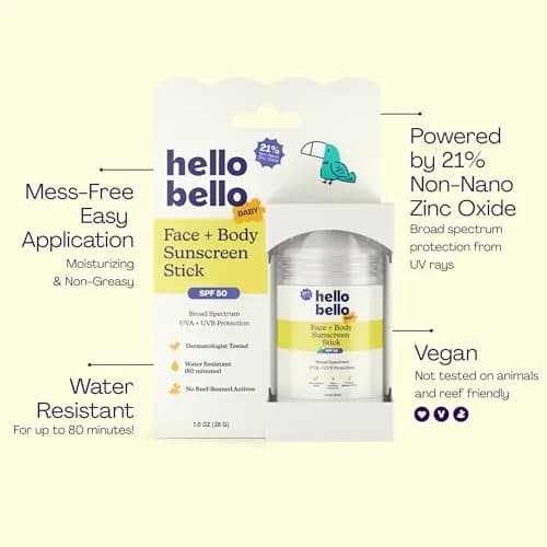 Hello Bello Baby Mineral Sunscreen Stick SPF 50 29.57ml (1oz) | Broad Spectrum UVA/UVB Protection thumbnail 3