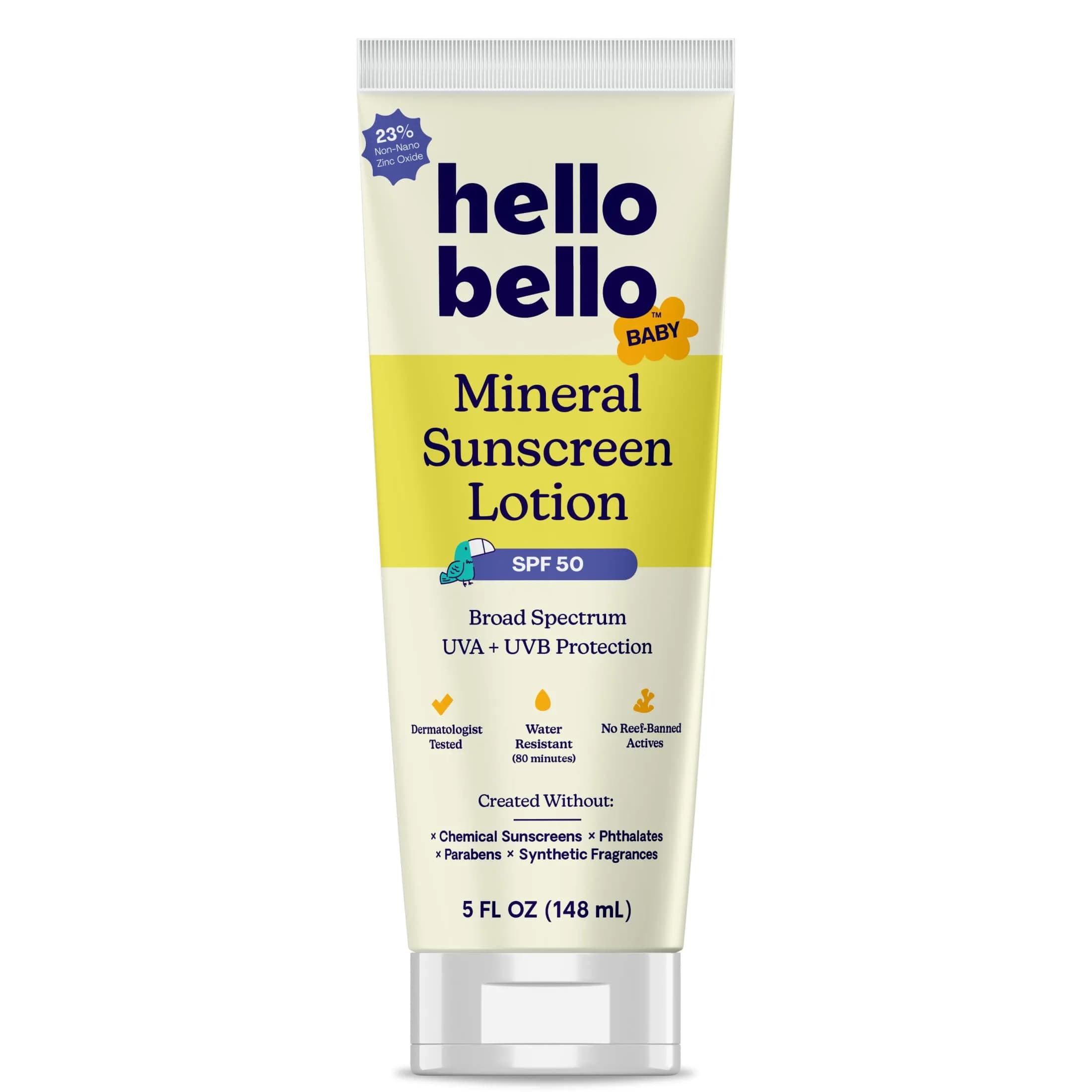 Hello Bello Mineral SPF 50 Face & Body Sunscreen Stick, 1oz | Reef Friendly Roll On Sun Protection — Baby Mineral Sunscreen 5 oz Lotion - 50 SPF