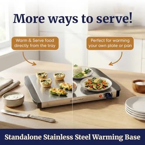 Elite Gourmet Dual Buffet Server 5 Quart (4.73 L) | Keeps Food Hot for Hours thumbnail 5