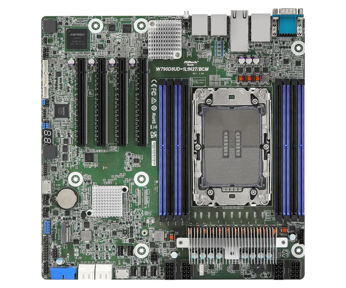 ASRock Rack W880D4U Server Motherboard Micro-ATX | Supports Intel Core Ultra Series 2, DDR5 ECC/UDIMM, PCIe5.0