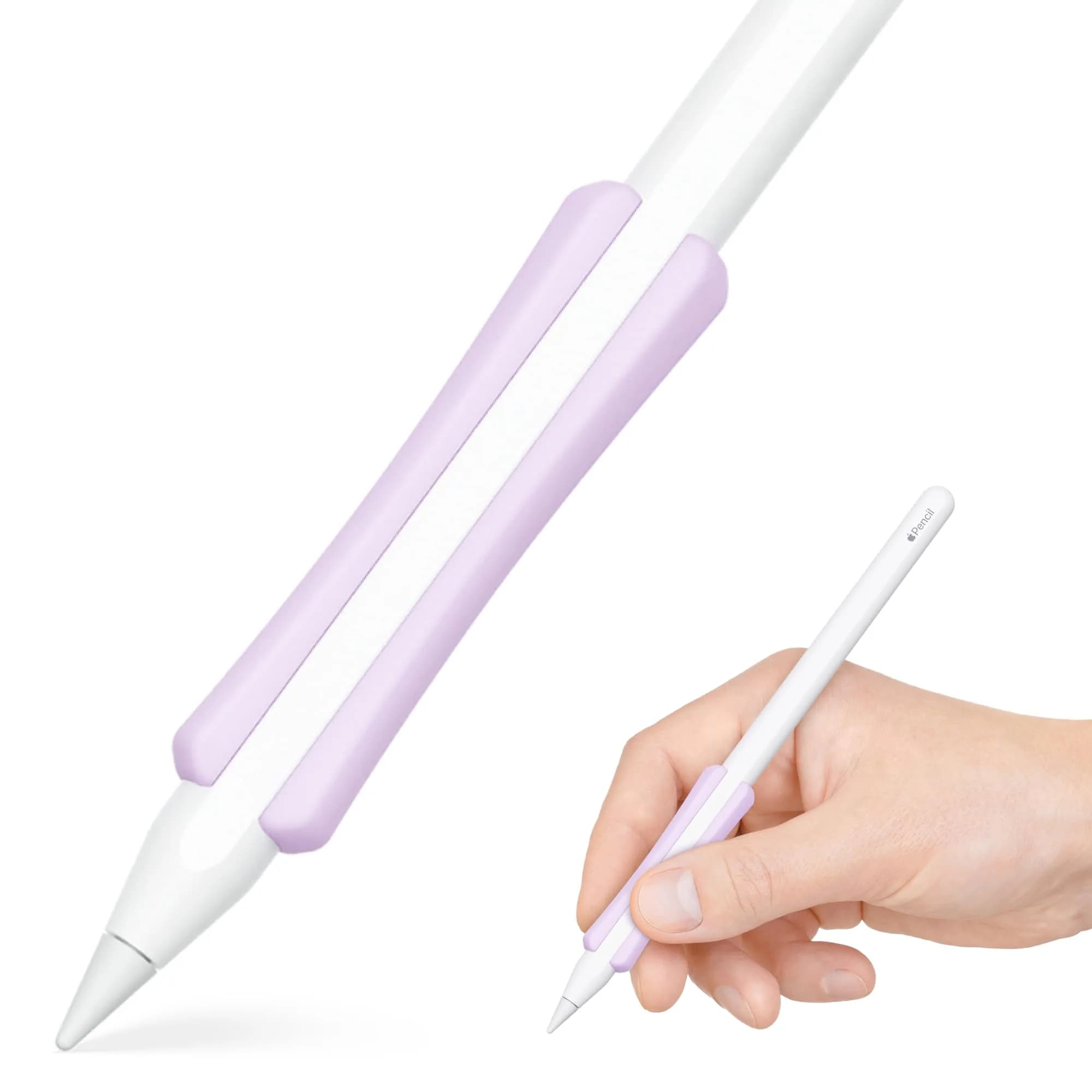 UPPERCASE NimbleGrip Gen 2 Silicone Ergonomic Grip for Apple Pencil 2/Pro/USB-C | Purple, Open Side, Soft Silicone, Dual-Sided
