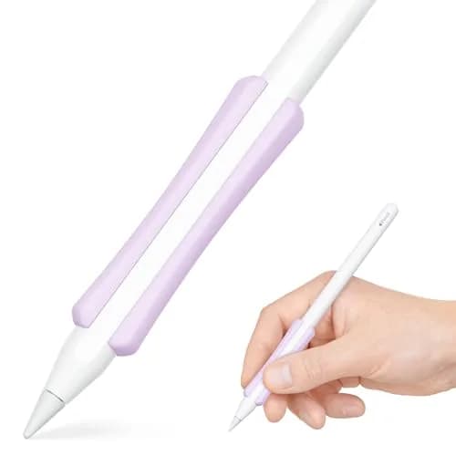 UPPERCASE NimbleGrip Gen 2 Silicone Ergonomic Grip for Apple Pencil 2/Pro/USB-C | Purple, Open Side, Soft Silicone, Dual-Sided thumbnail 1