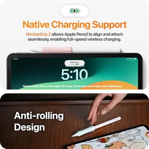 UPPERCASE NimbleGrip Gen 2 Silicone Ergonomic Grip for Apple Pencil 2/Pro/USB-C | Purple, Open Side, Soft Silicone, Dual-Sided thumbnail 4