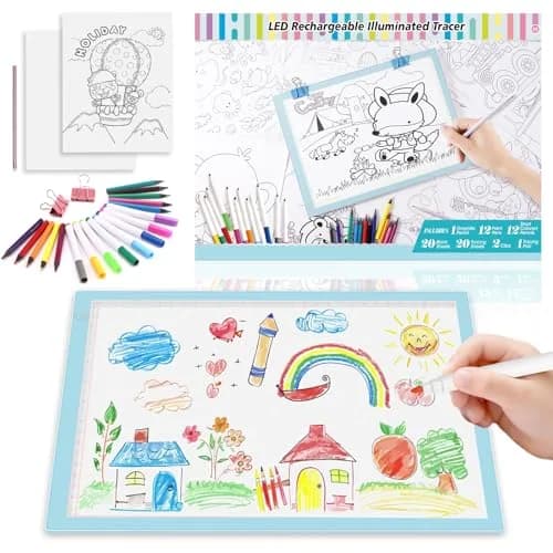ME456 Light Up Tracing Board Kit Blue 34cm (13.4") | Rechargeable LED Drawing Tablet for Kids Ages 3-12 thumbnail 9