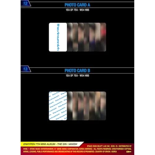 ENHYPEN THE SIN : VANISH (STORM Ver.) Mini Photobook Album 100 Pages | Includes 3 Extra Photocards Set thumbnail 8