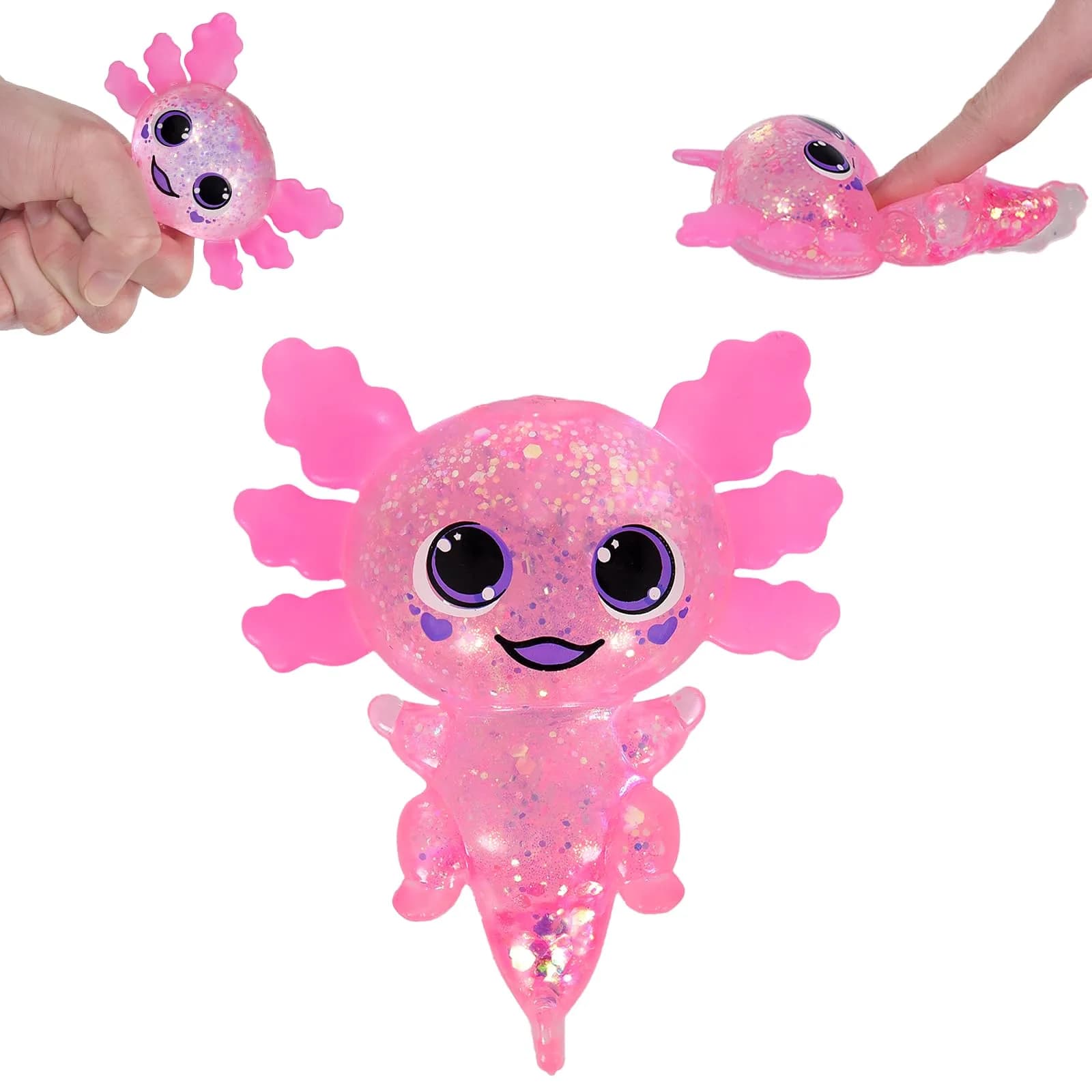Puffwize Axolotl Squishy Toy Squeeze Stress Relief Fidget Sensory Toy for Kids Adults | Non-Toxic BPA-Free