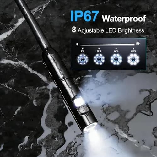 COOVIE Endoscope Camera with Light 1920P HD Dual-Lens | 16.4ft Semi-Rigid Waterproof Inspection Tool thumbnail 6