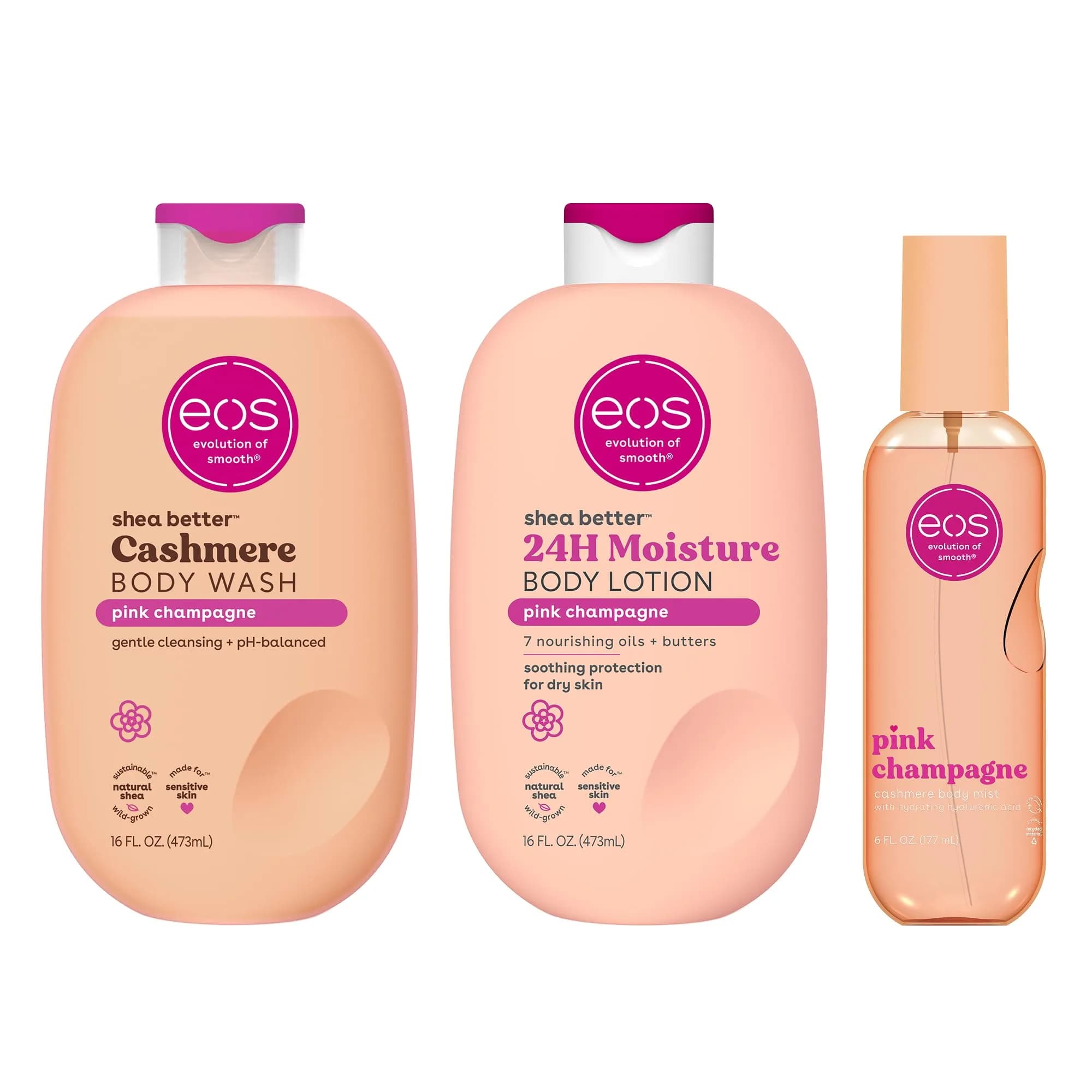 eos Pink Champagne Body Wash, Mist & Lotion Bundle | Hydrating Skin Care Set - main product image