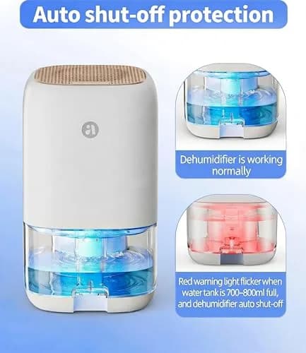 TABYIK 35 OZ Dehumidifier for Bedroom RV, Quiet with Auto Shut Off, Gold | Removes up to 16 oz moisture daily for spaces up to 280 sq.ft. thumbnail 3