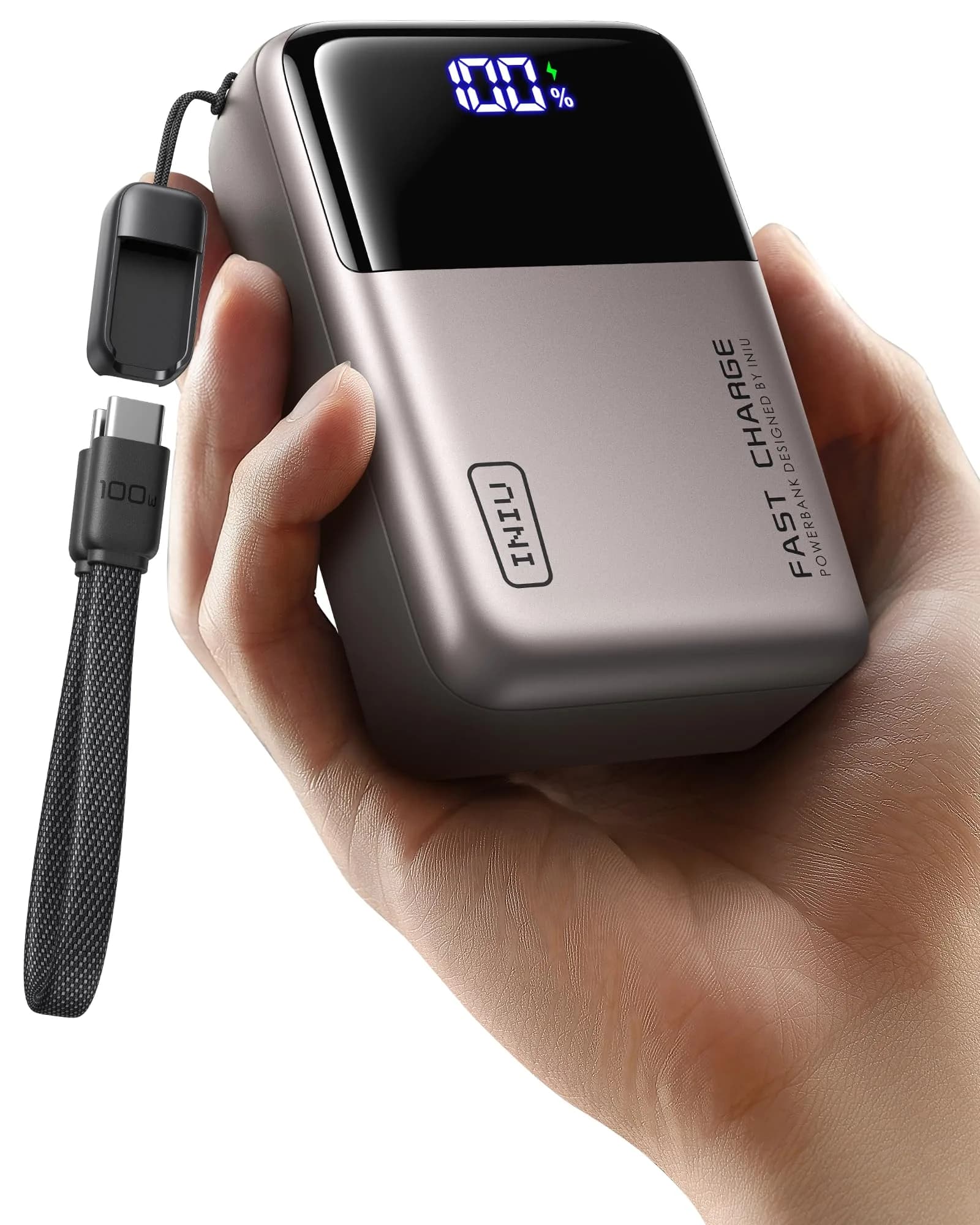 INIU Laptop Power Bank 25000mAh 100W | Travel-Ready Fast Charging Power Station — Metallic Coffee