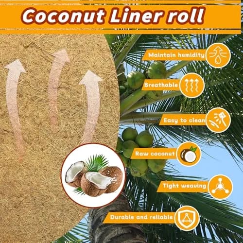 Hamiledyi Natural Coconut Fiber Reptile Carpet Roll 30cm x 3m (0.2-0.4cm Thick) | Breathable, Washable, DIY Substrate for Bearded Dragon, Tortoise, Lizard Habitats thumbnail 5