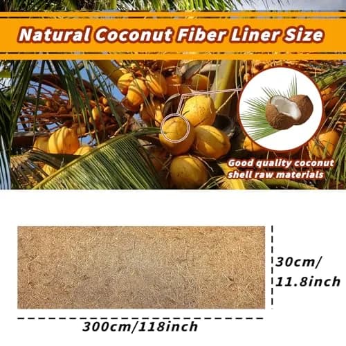 Hamiledyi Natural Coconut Fiber Reptile Carpet Roll 30cm x 3m (0.2-0.4cm Thick) | Breathable, Washable, DIY Substrate for Bearded Dragon, Tortoise, Lizard Habitats thumbnail 2
