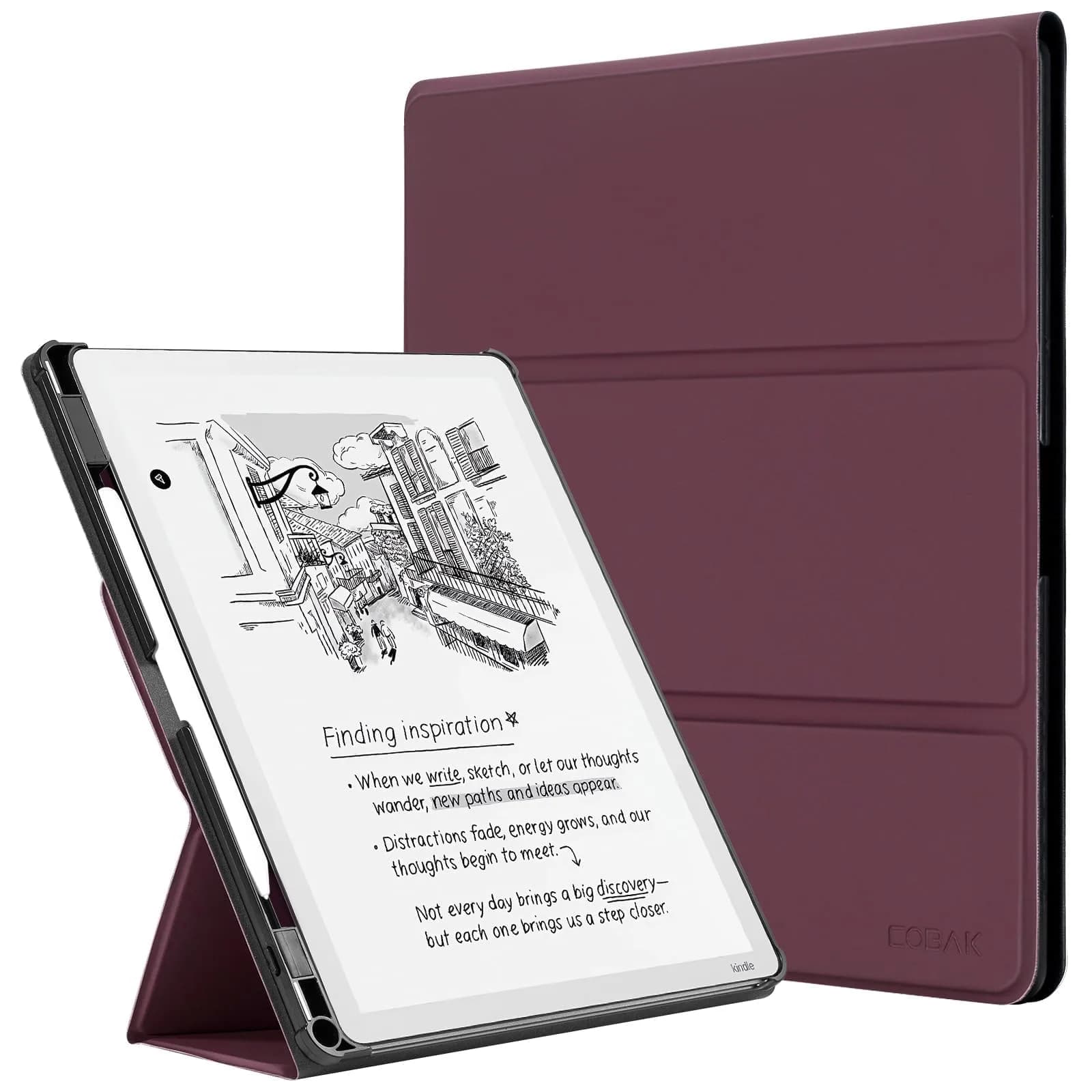 CoBak Case for 11" Kindle Scribe 3rd Gen 2025 Colorsoft | PU Leather Folio with Pen Holder & Auto Sleep Wake — *Fig