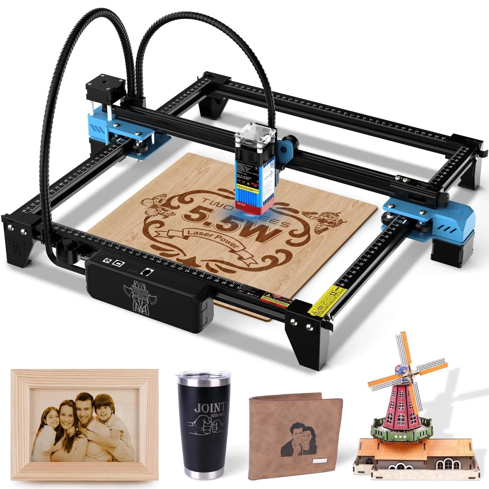 Twotrees TTS-55 Pro Laser Engraver 5500mW | 300x300mm Engraving Area, High Precision, Wi-Fi & USB Connectivity