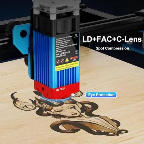 Twotrees TTS-55 Pro Laser Engraver 5500mW | 300x300mm Engraving Area, High Precision, Wi-Fi & USB Connectivity thumbnail 5