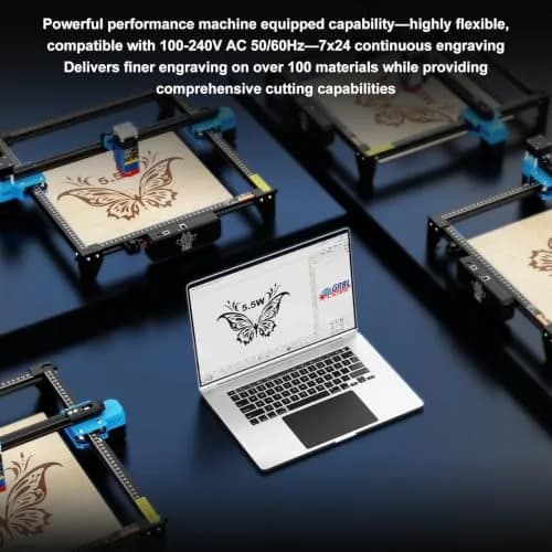 Twotrees TTS-55 Pro Laser Engraver 5500mW | 300x300mm Engraving Area, High Precision, Wi-Fi & USB Connectivity thumbnail 6