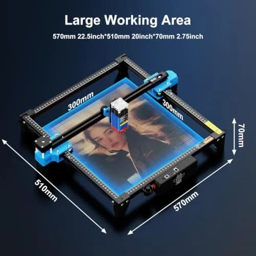 Twotrees TTS-55 Pro Laser Engraver 5500mW | 300x300mm Engraving Area, High Precision, Wi-Fi & USB Connectivity thumbnail 9