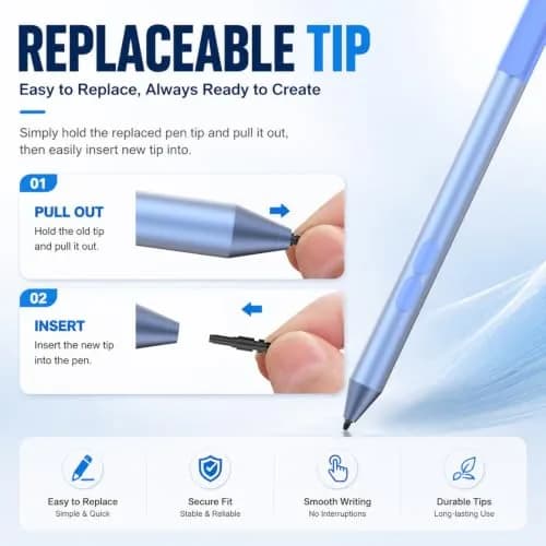 ANYQOO Active Stylus Pen for HP Laptops, 1024 Pressure Levels, 300-Day Battery, Sapphire thumbnail 7