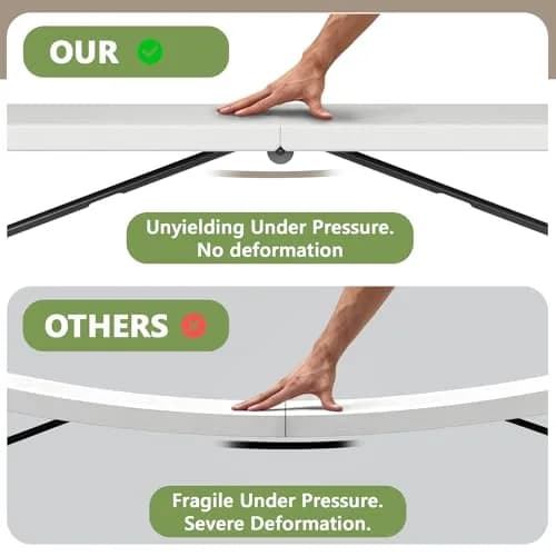 FurniEdge Folding Table 8FT White Heavy Duty Plastic | Portable & Space-Saving (70-120 chars) thumbnail 6