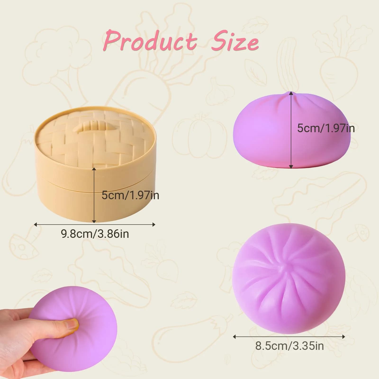 FUYUANLIEV Purple Dumpling Squishy Toy Large | Mystery Box Fidget Toy for Kids & Teens - view 3