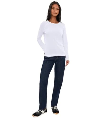 Elliott Lauren Waffle Stitch Raglan Sweater White XS | Cozy Cotton, Relaxed Fit thumbnail 2