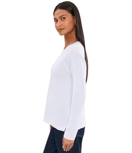 Elliott Lauren Waffle Stitch Raglan Sweater White XS | Cozy Cotton, Relaxed Fit thumbnail 3