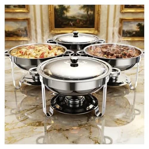 Ublue Chafing Dishes for Buffet 4 Pack | 5QT Stainless Steel Food Warmers, Durable & Safe (70-120 chars) thumbnail 1