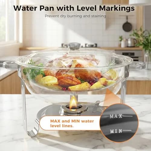 Ublue Chafing Dishes for Buffet 4 Pack | 5QT Stainless Steel Food Warmers, Durable & Safe (70-120 chars) thumbnail 3