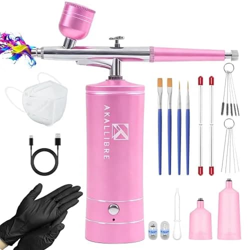 AKALLIBRE Airbrush Kit with Compressor, 48PSI High-Pressure Non-Clogging | Cordless, Adjustable, Versatile thumbnail 1